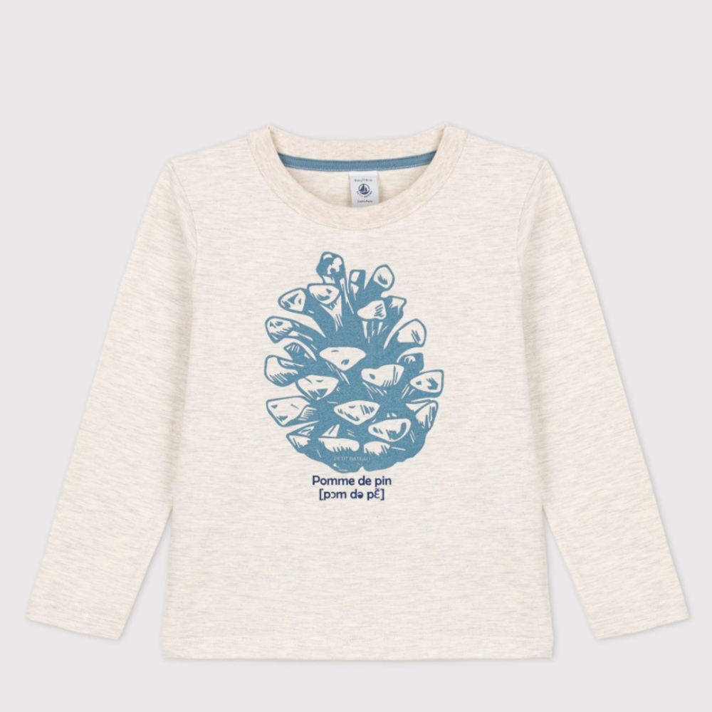 PETIT BATEAU kids long sleeve pine cone tee shirt